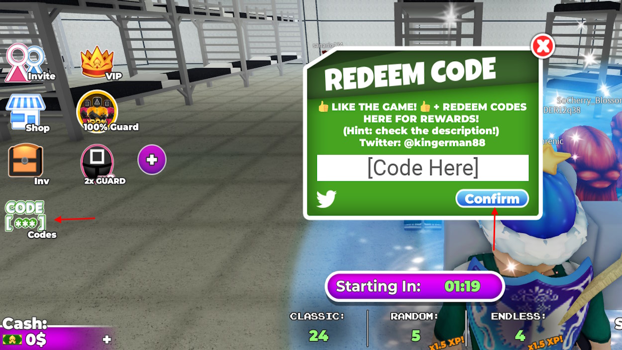 Roblox Squid Game Codes July 2026 Beebom Squid Game Codes Redeem Section 