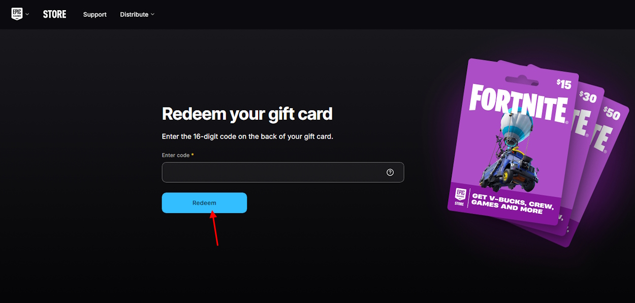 How To Redeem Fortnite Gift Card Beebom Fortnite Gift Card Redeem Section 