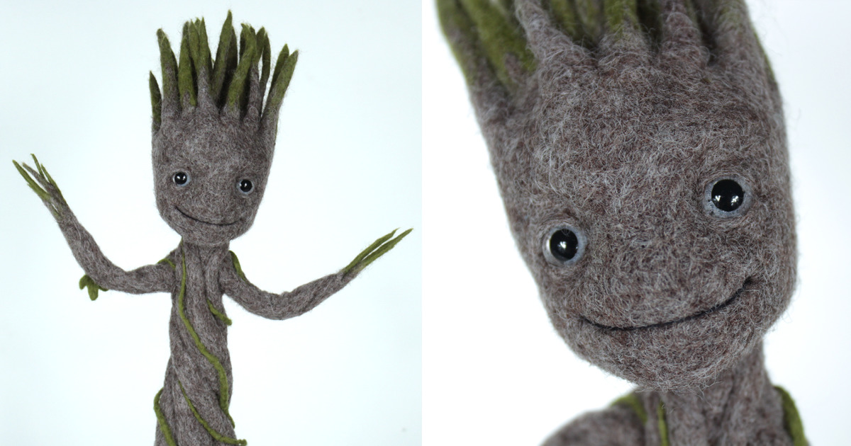 Download more than 100 avengers coloring pages! Dancing Groot In A Pot Needle Felted Figurine Bored Panda
