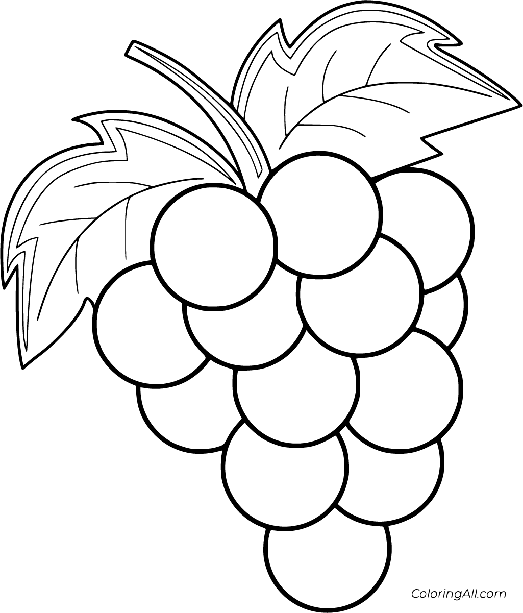 Grapes coloring pages (19 free printables)