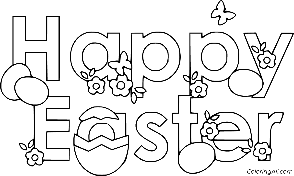 Happy easter coloring pages (39 free printables)