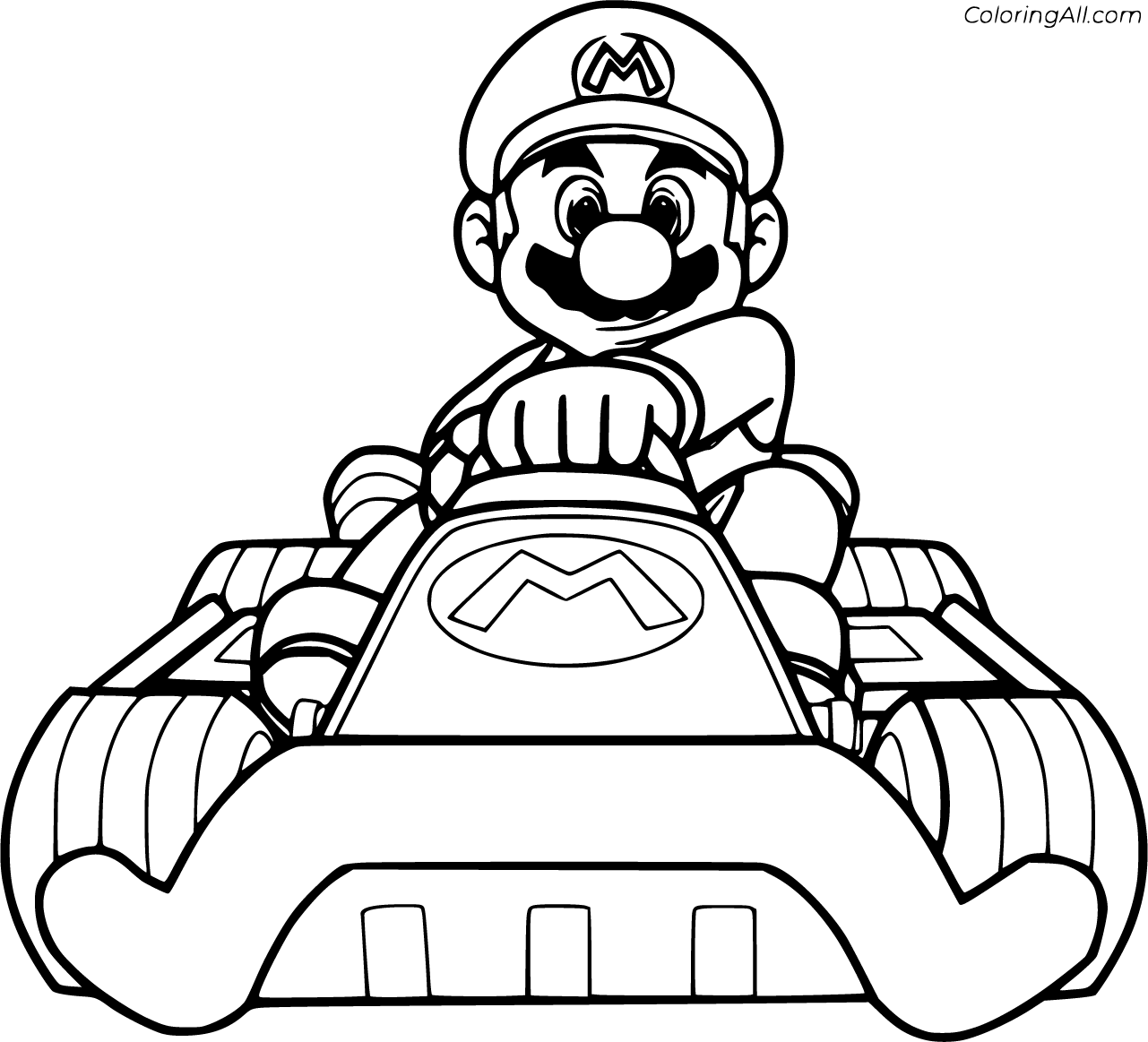 Mario kart coloring pages (17 free printables)