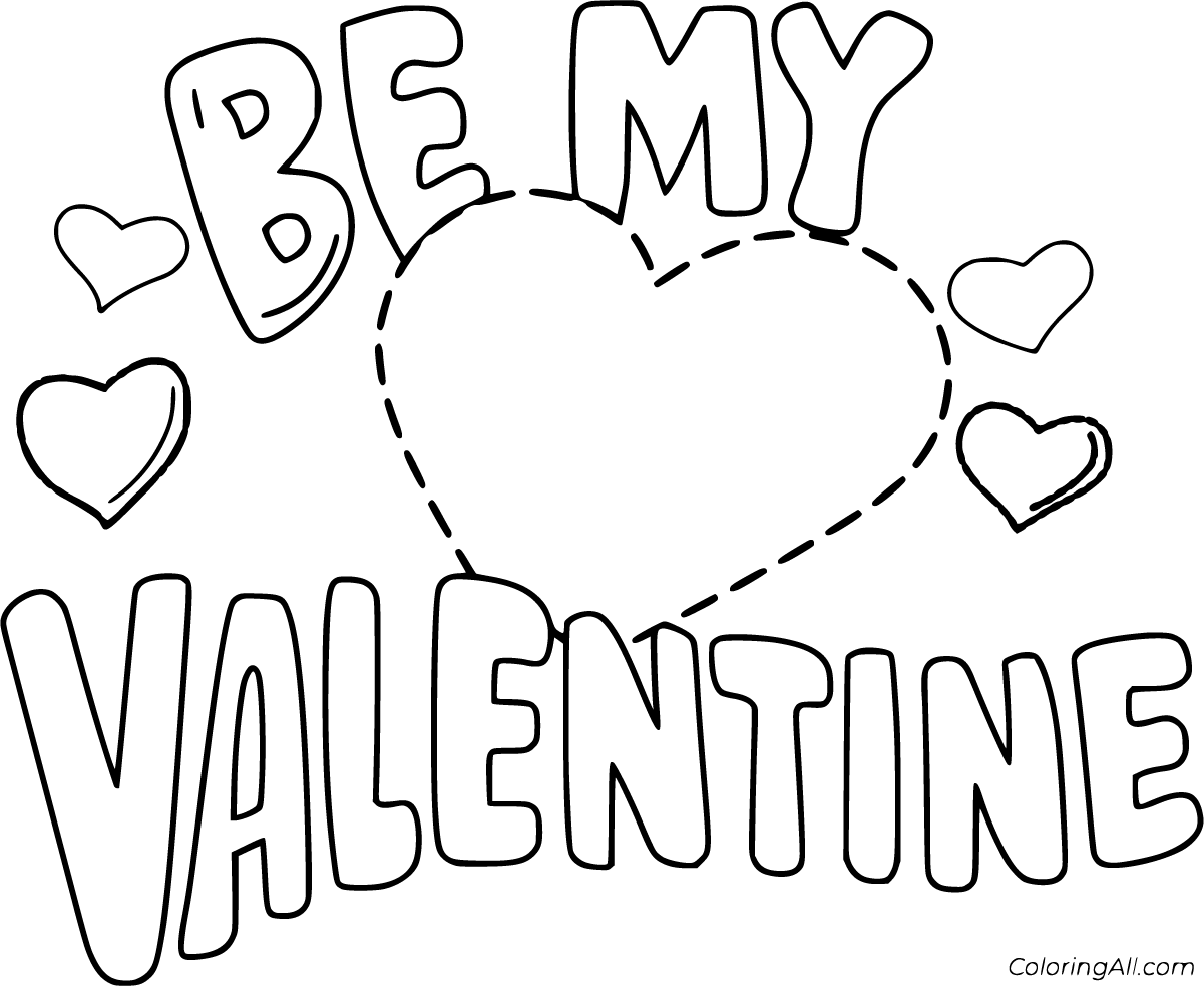 Be my valentine coloring pages (19 free printables)