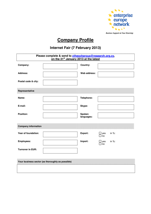 Sample Company Profile In Word And Pdf Formats