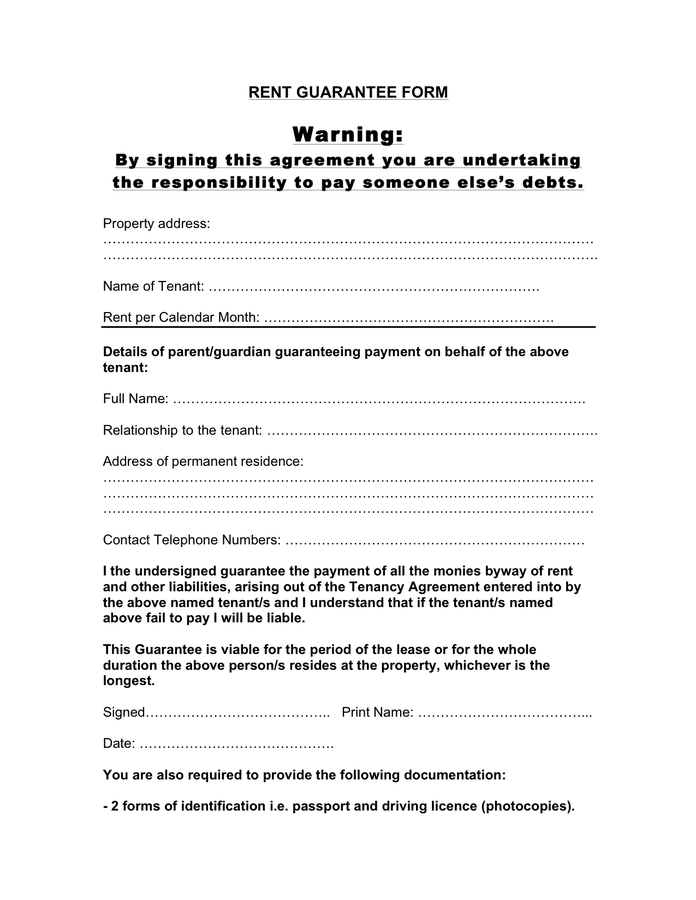 Many free word resume templates online come with shady advertisements. Personal Guarantee Form - download free documents for PDF, Word and Excel