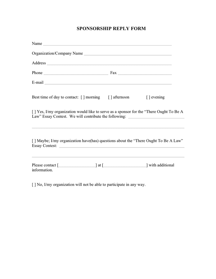 Sample Sponsorship Request Letter In Word And Pdf Formats Page 2 Of 2
