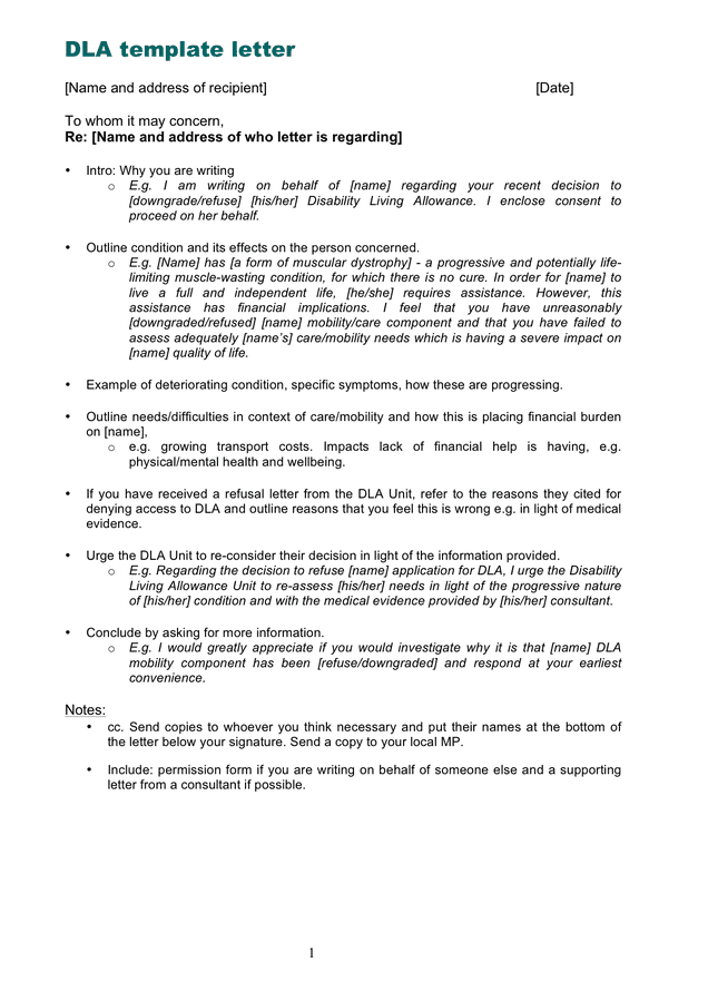 Dla Template Letter Samples Gb In Word And Pdf Formats