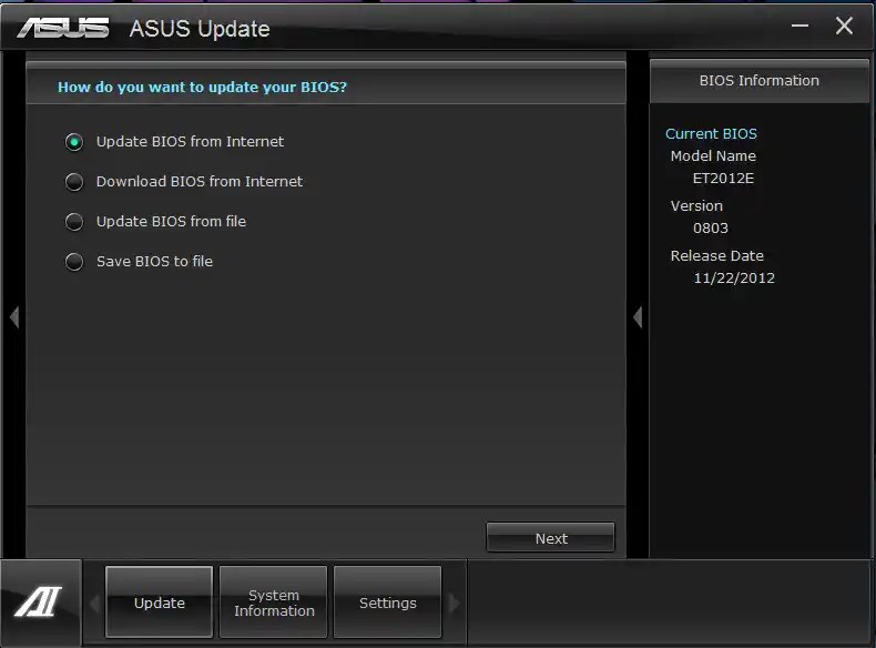Asus bios update utility windows 10 64 bit