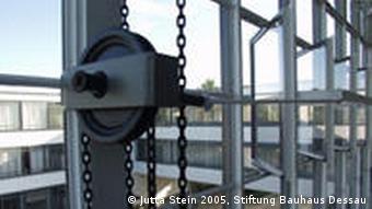 Menschen Besucher Den Besuch Der Dessauer Bauhaus Gebaude Mit Fuhrung Lehrer Tour Guide Erklart Offnen Sie Das Fenster Spezielle System Stockfotografie Alamy