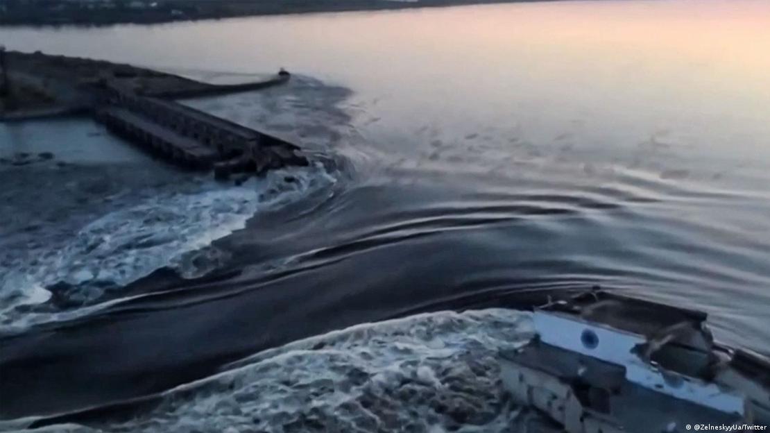 Ruptura del embalse de Kajovka, en Jersón, Ucrania.