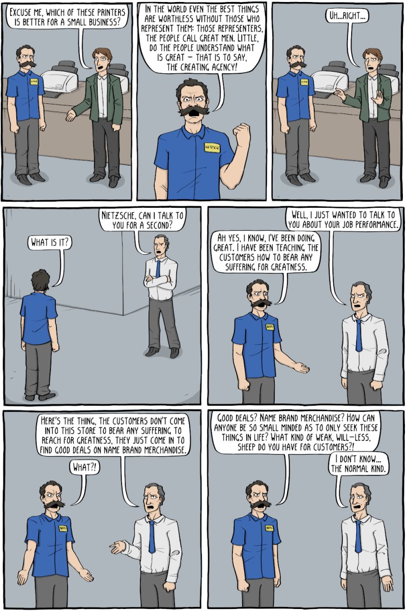 Friedrich Nietzsche Existential Comics - Light Pattern Collection - High Resolution Quality