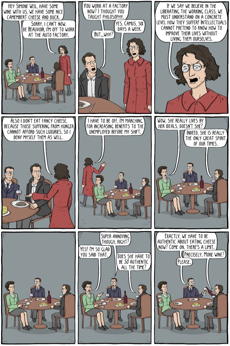 Simone De Beauvoir Existential Comics - Artistic Landscape Art - HD
