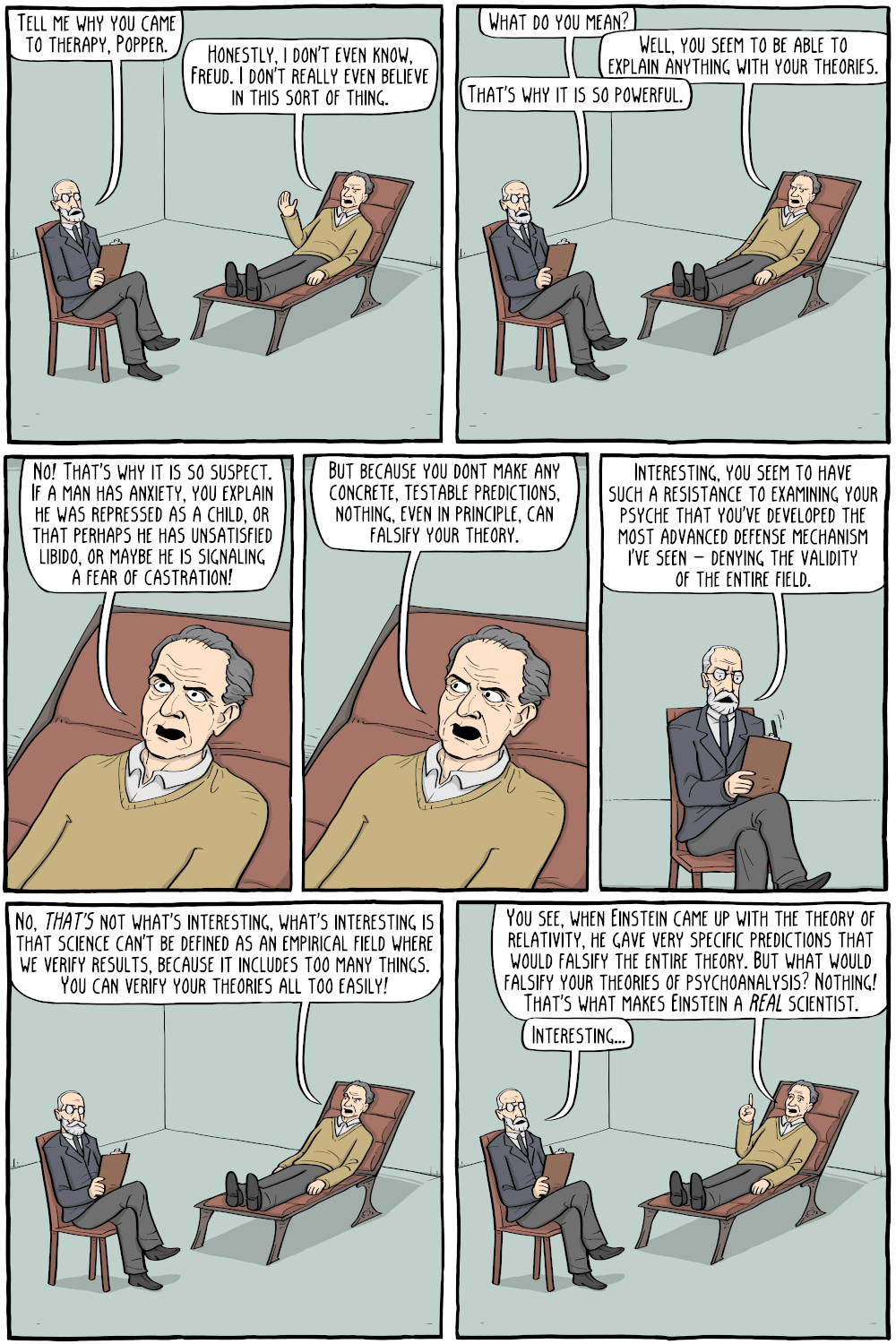 Freud and Popper - Existential Comics