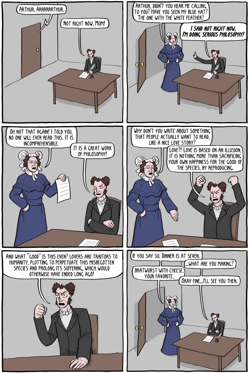 Arthur Schopenhauer Existential Comics - Dark Image Collection - Full HD Quality
