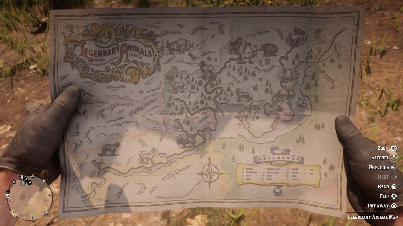 Red dead 2 legendary animals map