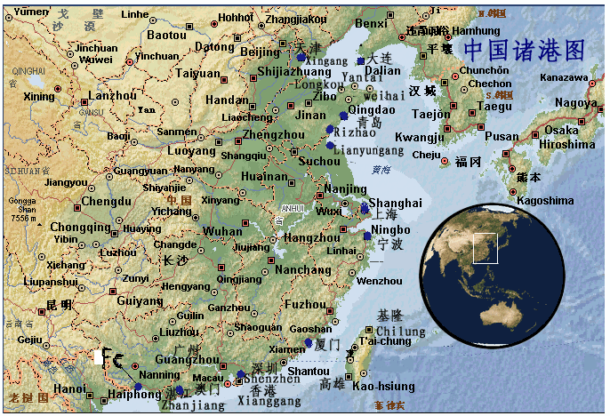 The Map Of Chinese Main Ports Article Com 005007443 