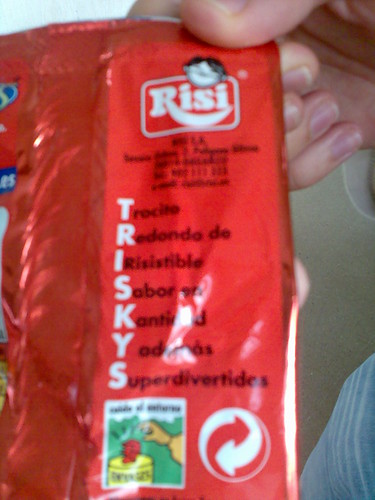 Foto del anverso de una bolsa de Triskys