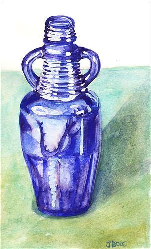 Little blue thrift shop bottle