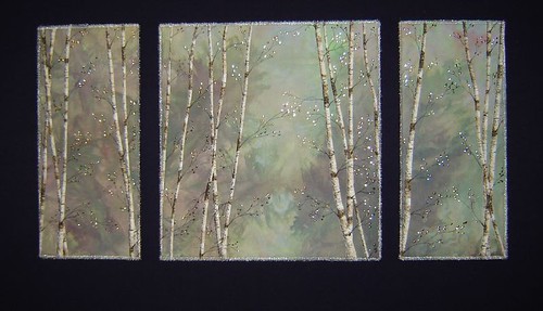 green birches