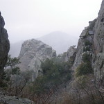 Snow blowing up the scree chute - Brown's Peak - Four Peaks Wilderness