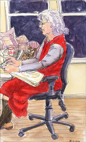 Judith in the Night Studio