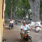 Motos on the sidewalk