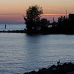 Peaceful blue sunset