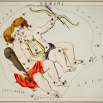 Sidney Hall&rsquo;s (1831) astronomical chart illustration of the zodiac Gemini. Original from Library of Congress. Digitally enhanced by rawpixel.