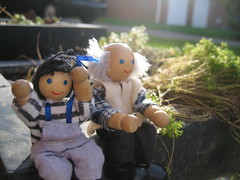 Jimmy and Grandad wait patiently