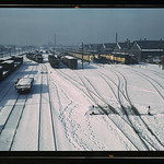 One of the yards of the Chicago and Northwestern Railroad. On the right are three of the west coast streamliners, Chicago, Ill. (LOC)