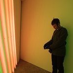 Landon Greater Jones inside of Dan Flavin @ Chinati Foundation.