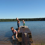 Fun off the dock, Little Lake, Michigan