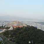 Looking down on Athens from Lykavittos Hill, Athens, Greece