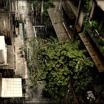 white "arrows" shooting from the sky