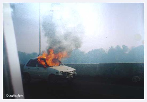 Flaming Car
