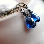 Gemstone Earrings - Xanadu, Blue Kyanite and Oxidized Sterling Silver - Gemmies, A Little Luscious Luxury