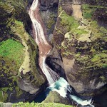 Waterfall at Fja&eth;r&aacute;rglj&uacute;fur