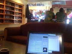 About to record a podcast at Fishbowl