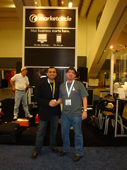 Frank from ProjectWizards shaking hands with AJ