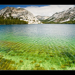 Turquoise blue waters of Tenaya Lake
