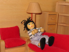 Jimmy lays claim to the sofa