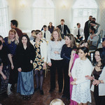 20000212 - Clint & Carolyn's Wedding Reception Single_Girls gathering for bouquet becky-is-ready