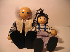 Jimmy and Grandad show how big their feet are