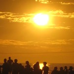 SUNSET REFLECTS ON OCEAN OVER SKATEPARK VENICE BEACH CALIFORNIA SEPT 29, 2010 084