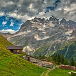 Obersteinberg & the Jungfrau mountain at twilight time , The Rottal Glacier is shining Canton of Bern .Switzerland.23.08.17, 16:16:31.Izakigur No. 7452.