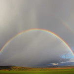 Double rainbow with intensive supernumeraries (panorama)