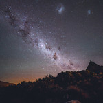 Milky way and magellanic clouds above Lake Tekapo