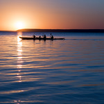Two kayaks at sunset, Waskesiu Lake, Prince Albert National Park
