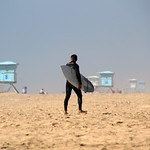After surfing, Huntington Beach
