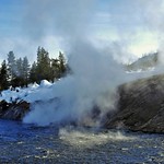 View Along The Madison River With Hot Springs